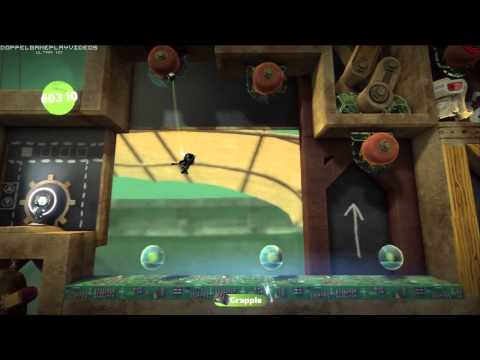 LittleBigPlanet 2 Walkthrough #4 - DaVinci's Hideout - Gripple Grapple [ACED]
