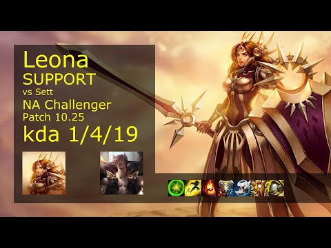 Leona Support vs Sett - NA Challenger 1/4/19 Patch 10.25 Gameplay