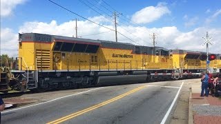 Trains Interrupt Festival After Parade!  7 Loco Power Move! EMD Demonstrators!