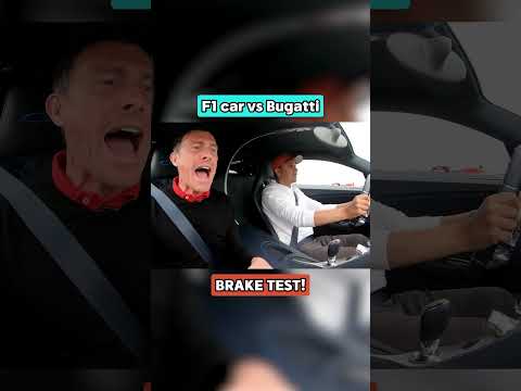 Red Bull F1 car vs Bugatti Chiron brake test!