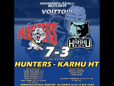 Maalikooste: Hunters - Karhu HT 30.11.2019