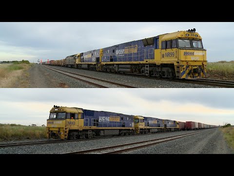 1PM5 & 4MA5 Pacific National Freight Trains Cross At Gheringhap (18/11/2020) - PoathTV Railways