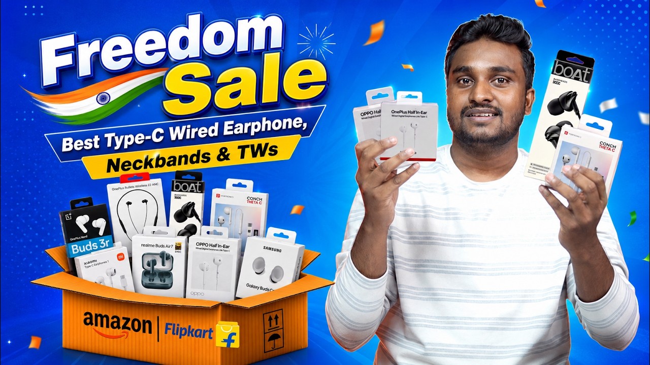 Best Type-C Wired Earphone, Neckbands & TWs😍 Freedom Sale✅