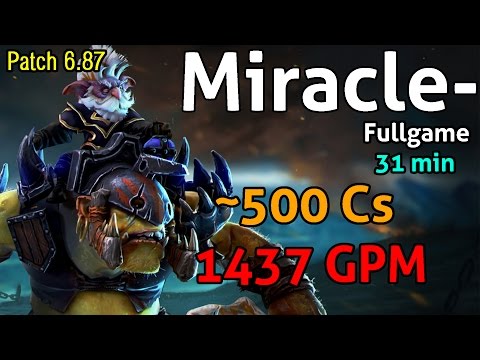 Miracle- Dota 2 - Patch 6.87 : Alchemist - [Middle] 31 min ~500Cs 1437 GPM - Fullgame