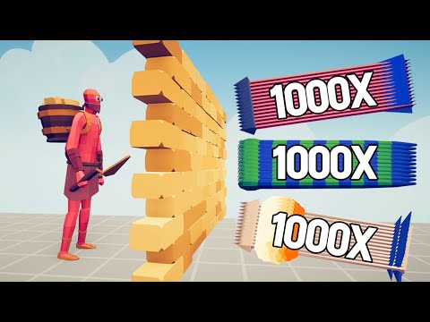 ARCHITECT WALL vs 1000x OVERPOWERED RAGED UNITS | TABS Totally Accurate Battle Simulator