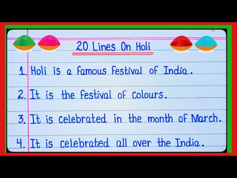 20 lines essay on Holi in english/Holi essay in english/Essay on Holi in english/Holi essay 20 lines
