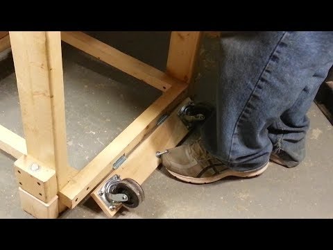 62. Simple DIY - hinged Casters on a workshop table