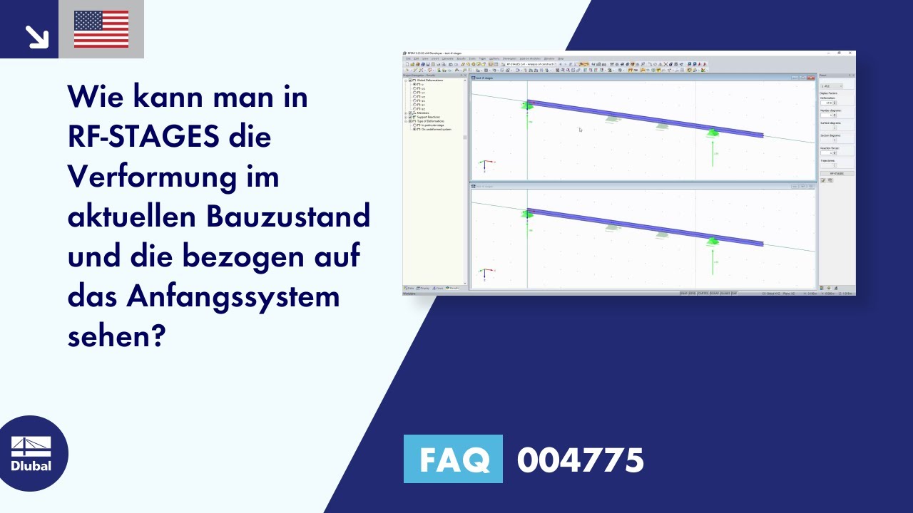 [EN] FAQ 004775 | Wie kann man in RF-STAGES die Verformung im aktuellen Bauzustand und die bezoge...