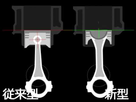 コネクティングロッドはピストンの動きをクランクシャフトに伝える部品です。