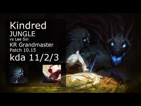 Kindred vs Lee Sin Jungle - KR Grandmaster 11/2/3 Patch 10.15 Gameplay // [롤] 킨드레드 vs 리 신 정글