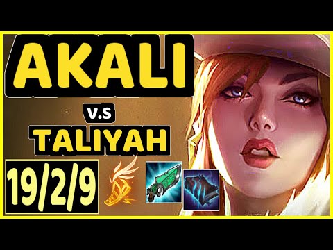 GREVTHAR (AKALI) vs TALIYAH - 19/2/9 KDA MID CHALLENGER GAMEPLAY - BR