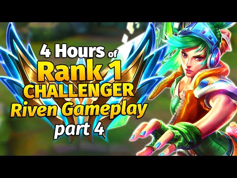 4 Hours of Relaxing Rank 1 Challenger Riven Gameplay to Fall Asleep to | Part 4