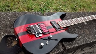 Video thumbnail for 1987 aria pro 2 diamond series rock device with quad pickup and rally stripes by MADMALKO