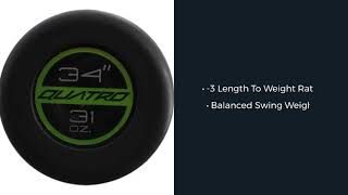 Video thumbnail: Overview: Rawlings Quatro Pro BBCOR Baseball Bat (BB9Q3)