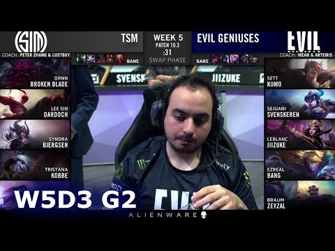 TSM vs Evil Geniuses | Week 5 Day 3 S10 LCS Spring 2020 | TSM vs EG W5D3