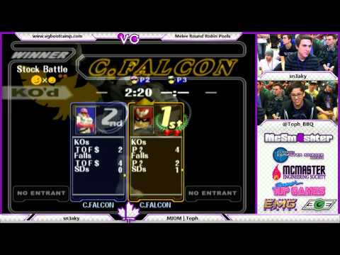 McSmashter 4 - sneaky (Captain Falcon) Vs. MIOM | Toph (Black) SSBM Round Robin Pools - Melee