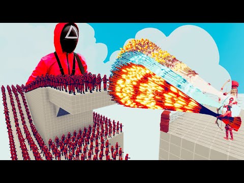 100x GUARD (SQUID GAME) + 2x GIANT vs 3x EVERY GOD - Totally Accurate Battle Simulator TABS