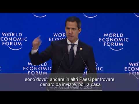 Venezuela, Guaidó a Davos: «Combattiamo contro criminali, serve il vostro aiuto»