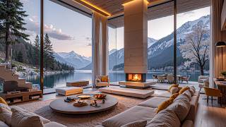 Relaxing Morning Jazz In The Lakeside Villa Living Room - Soothing Jazz For Studying And Working