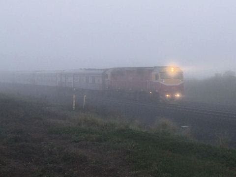 V/line Passenger Trains in thick fog - PoathTV
