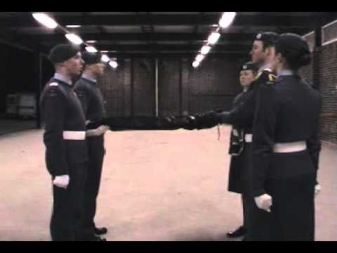 Squadron Banner Drill, uncasing the banner