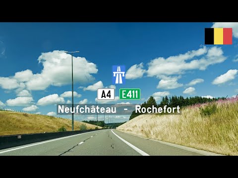 Driving in Belgium: Autoroute A4 E411 from Neufchâteau to Rochefort