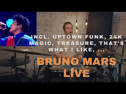 BRUNO MARS LIVE MEDLEY + DRUMS (incl. Uptown Funk, 24K Magic, Treasure, That's What I Like, ...)