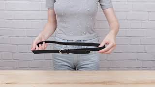 Текстильний тонкий ремінь класика 20544 Vintage чорний