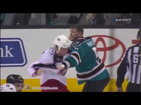 Derek Dorsett vs Colin White & Fedor Tyutin vs Justin Braun Jan 31, 2012