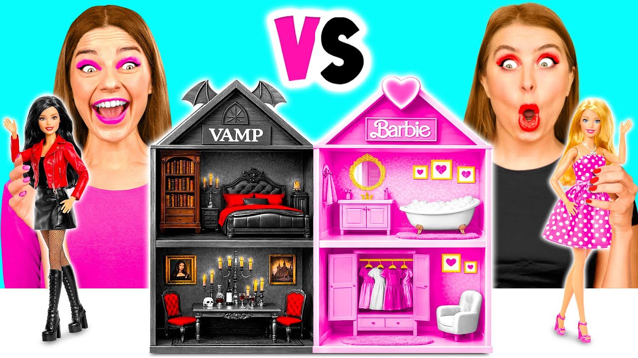 素晴らしいドールハウスを作ります | バービーVS吸血鬼チャレンジ GoFun Challenge
