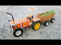 How To Make Matchbox Tractor With Trolley At Home Diy DC Motor Tractor