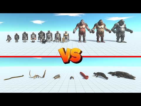 Goro The Giant Team Vs Purussaurus Team - Animal Revolt Battle Simulator
