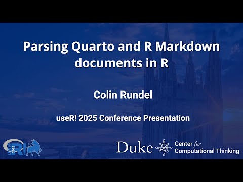 Parsing Quarto and R Markdown documents in R - Colin Rundel