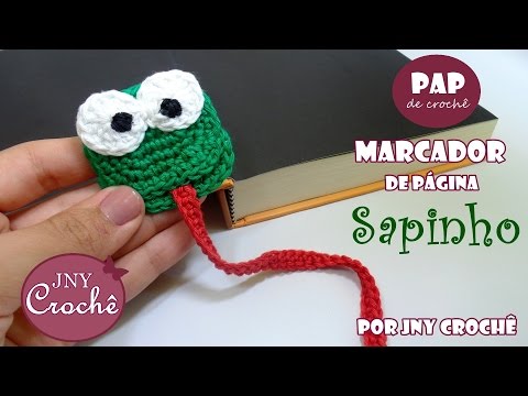 Crochet bookmark | Frog - JNY Crochê