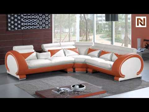 Orange & White Sectional Sofa Set VGEV7392