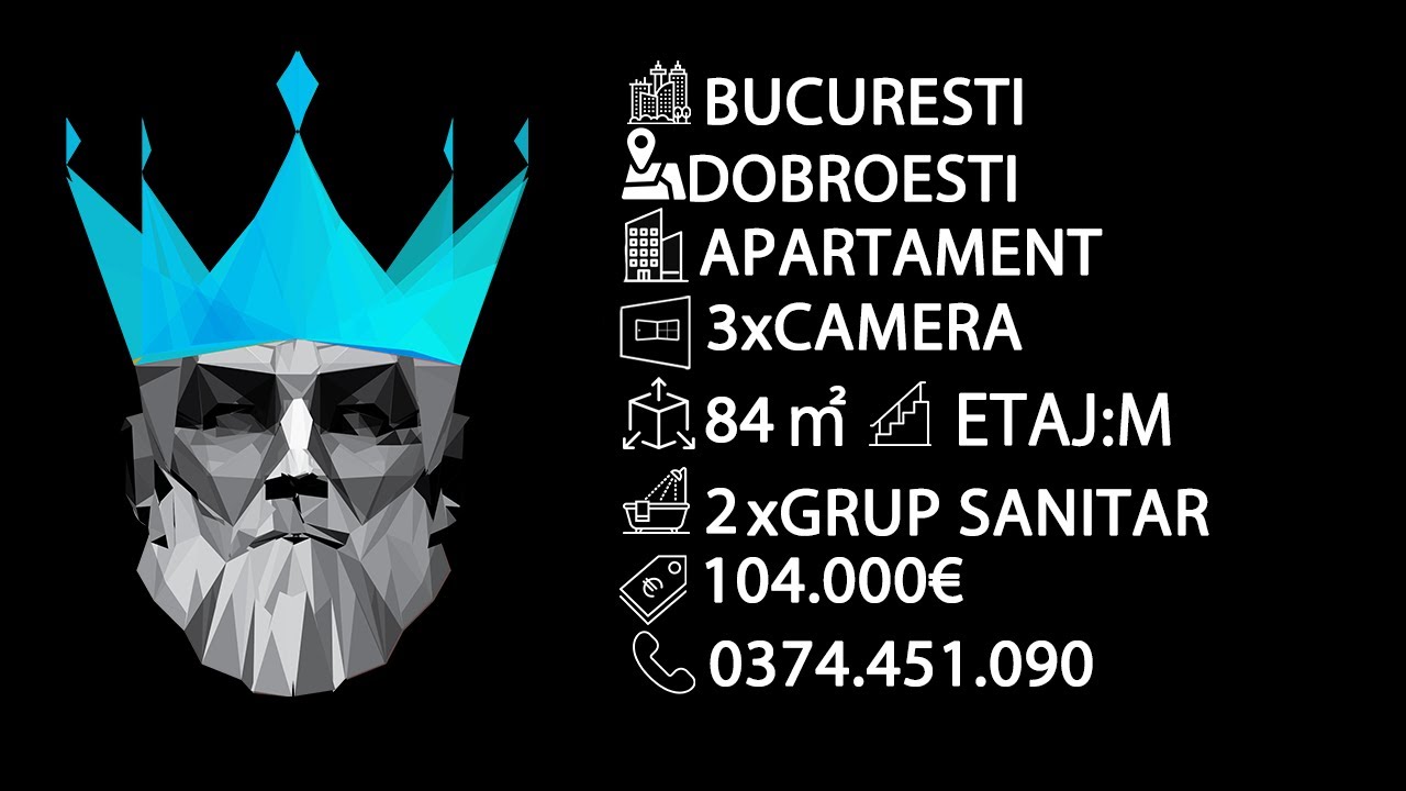 Tur video Comision 0% | Dobroesti - Marului | 3 Camere | Balcon | Parcare | Centrala 