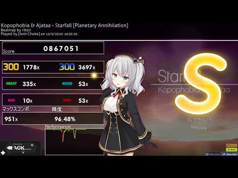osu!m Starfall Kopophobia & Ajataa 1.0x 96.48%acc