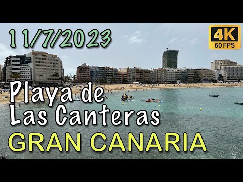 Gran Canaria - Playa de Las Canteras, Las Palmas 11/7/2023 🏝️🌊☀️ 4K HDR