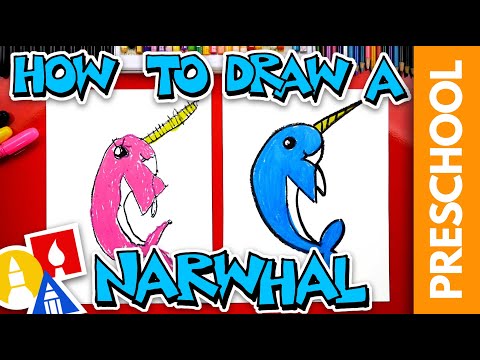 How To Draw A Narwhal - Letter N - Preschool