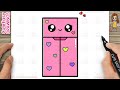 How To Draw A Cute Fridge Easy How To Draw Cute Refrigerator For Kids