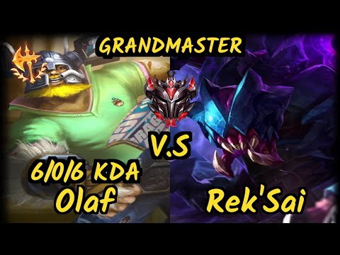 RED Revolta (OLAF) vs REK'SAI - 6/0/6 KDA JUNGLE GAMEPLAY - BR Ranked GRANDMASTER