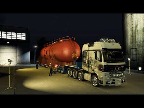 Mercedes-Benz - 70 Ton Heat Exchanger delivery | Euro Truck Simulator 2 Gameplay
