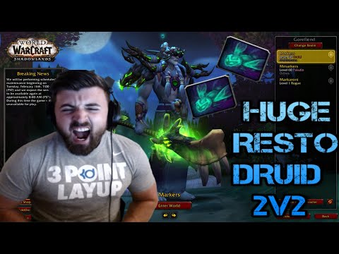 INTENSE Necro Resto Druid 2v2 ft. Numbingg (2300+ mmr) - WoW Shadowlands Arena PvP