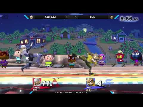 PREVO 2017 Part 2 Losers Finals - SAK|Saiki (Sheik) vs Felix (Fox)