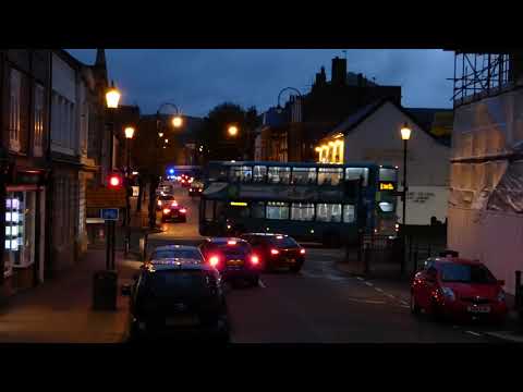 Busy nightime scene Church Street Flint Flintshire Wales UK 13.10.18