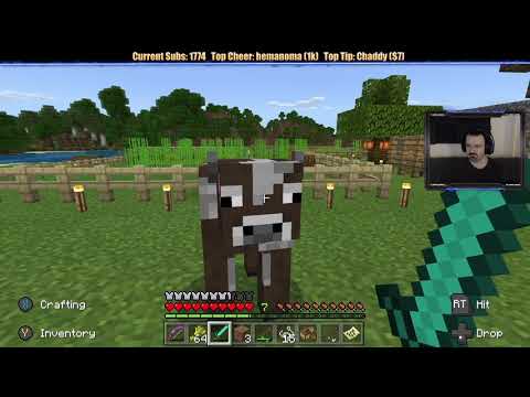 Minecraft "Chill Stream" Jan. 2, 2019 pt3 - BAD LUCK! Then, Building the Bow