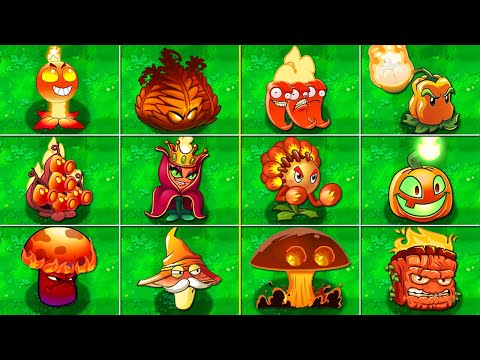 All FIRE Plants Max Level Power-Up! vs Deep Sea Gargantuar in Plants vs Zombies 2