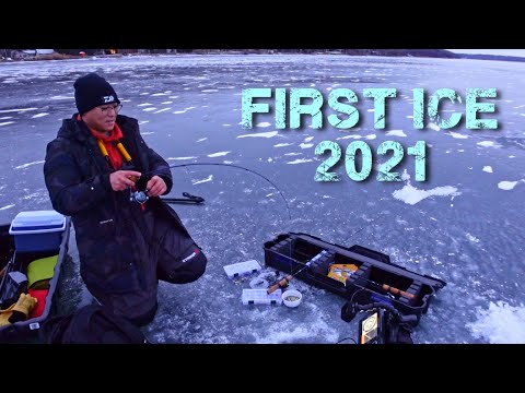 FIRST ICE Walleye Fishing 2021 Mission Lake Saskatchewan (Deadstick Minnow Action!)