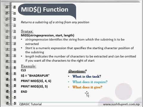 Mid Function In Qbasic