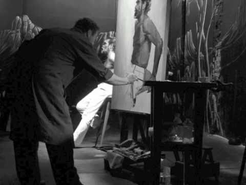 Namatjira on stage: Portrait painting by Evert Ploeg photo stills